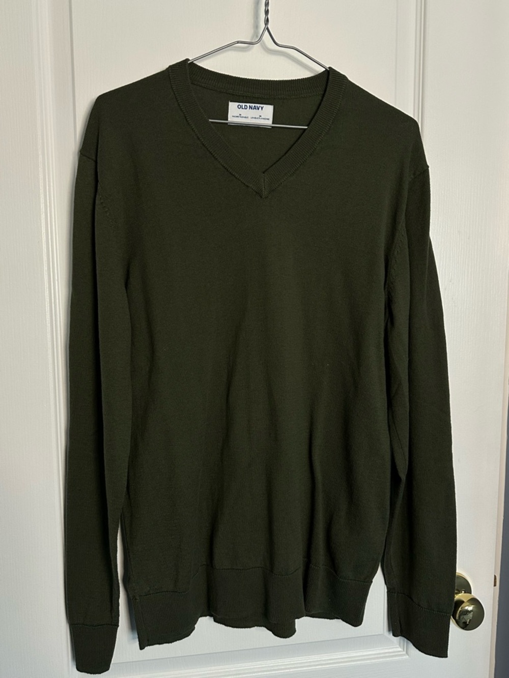 Old Navy Men's Dark Olive V-Neck Sweater